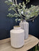 Malone Flower Stem Vase, Textured White, Stoneware 