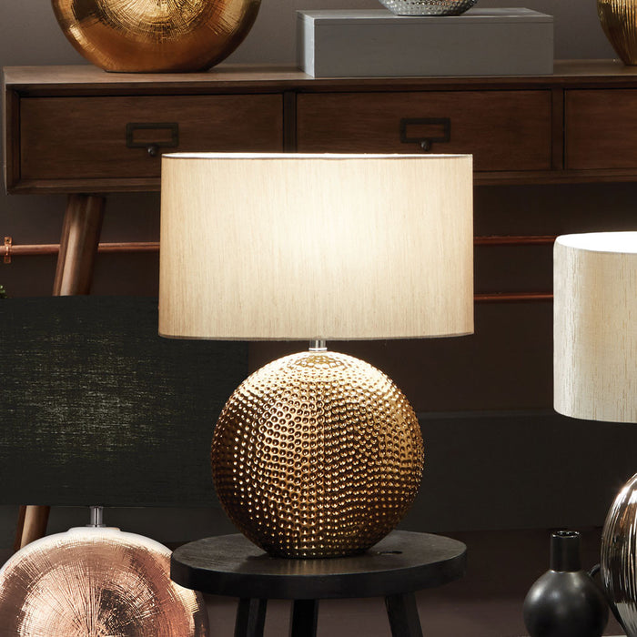 Mabel Bronze Textured Ceramic Table Lamp