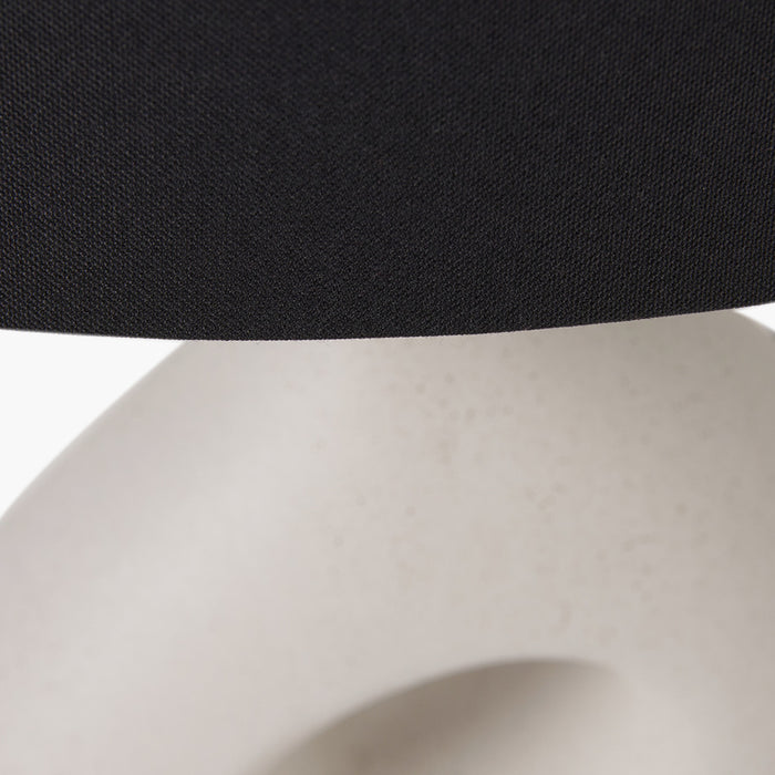 Monochrome Organic Ceramic Table Lamp with Black Shade - 51cm