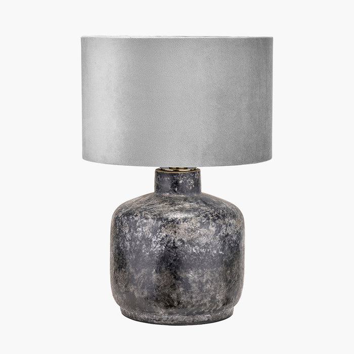 Vulcan Textured Volcanic Effect Grey Small Stoneware Table Lamp Base