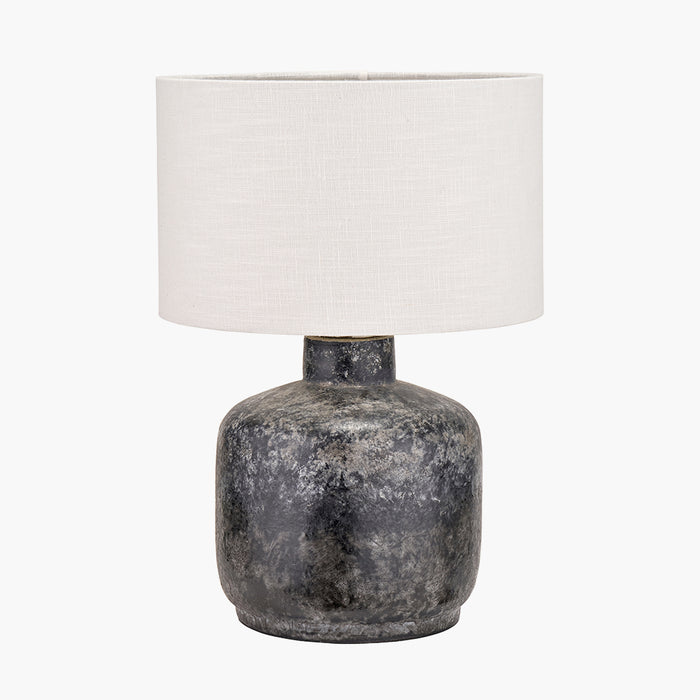 Vulcan Textured Volcanic Effect Grey Small Stoneware Table Lamp Base