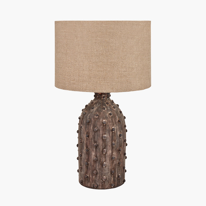 Kali Textured Dot Grey Stoneware Table Lamp Base - 37cm