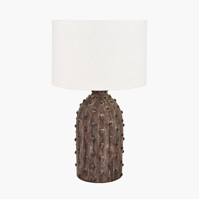 Kali Textured Dot Grey Stoneware Table Lamp Base - 37cm