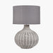 Allona Grey Wash Rattan Table Lamp with Grey Linen Lampshade- 68cm