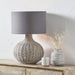 Allona Grey Wash Rattan Table Lamp with Grey Linen Lampshade- 68cm