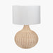 Allona Natural Rattan Table Lamp with White Linen Lampshade- 68cm