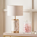 Carrara Natural Stone Effect Ceramic Table Lamp with Natural Linen Effect Self Lined Shade-48cm