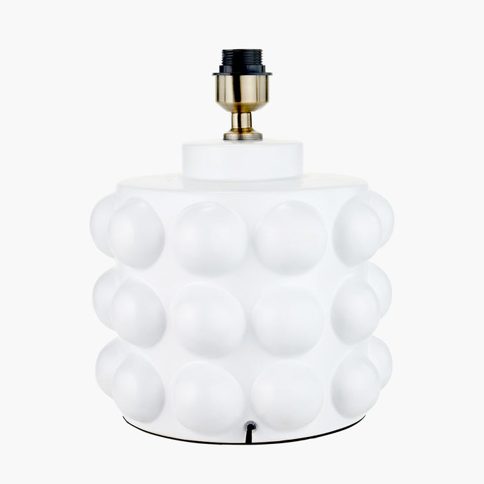 Serenity White Bobbled Ceramic Table Lamp Base - 36cm