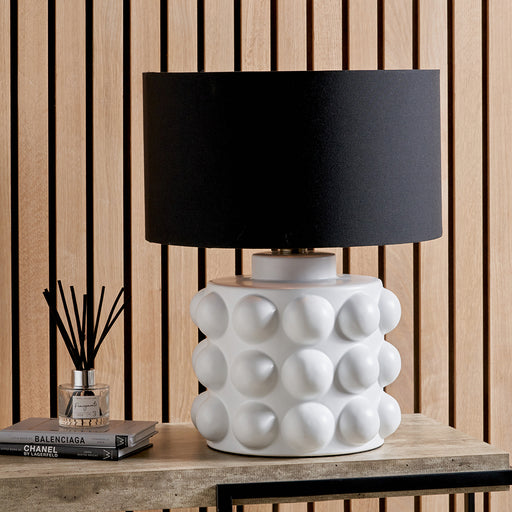 Serenity White Bobbled Ceramic Large Table Lamp Base - 36cm