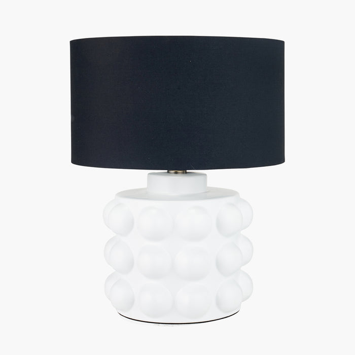 Serenity White Bobbled Ceramic Table Lamp Base - 36cm