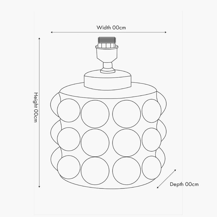 Serenity White Bobbled Ceramic Table Lamp Base - 36cm