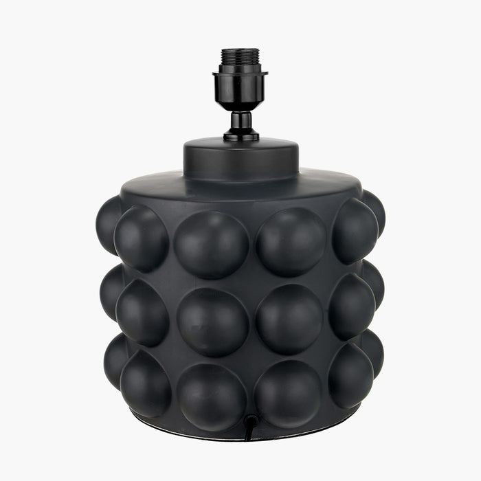 Serenity Black Bobbled Ceramic Large Table Lamp Base - 36cm