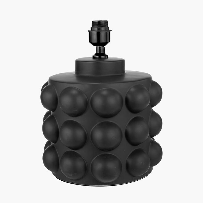 Serenity Black Bobbled Ceramic Large Table Lamp Base - 36cm