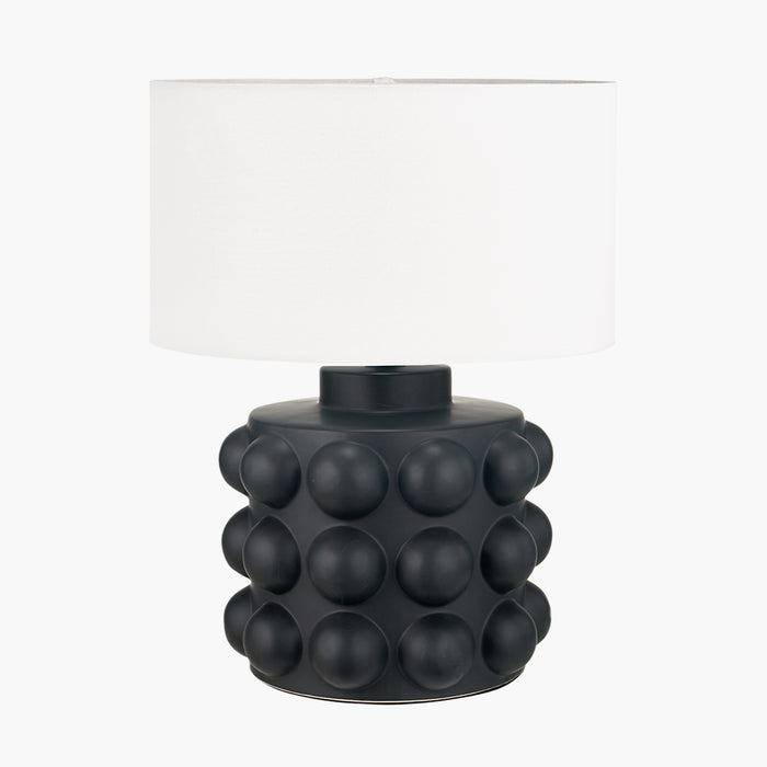 Serenity Black Bobbled Ceramic Large Table Lamp Base - 36cm