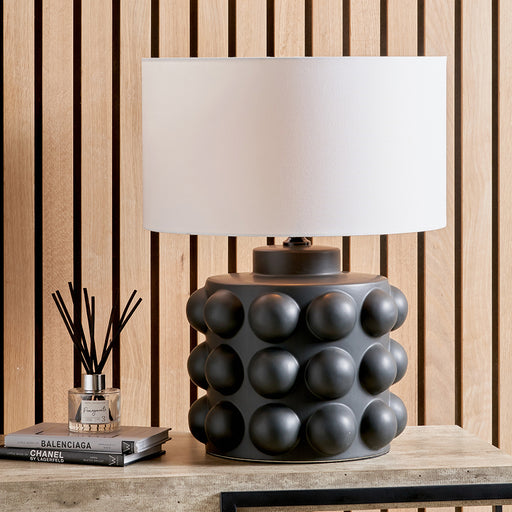 Serenity Black Bobbled Ceramic Large Table Lamp Base - 36cm