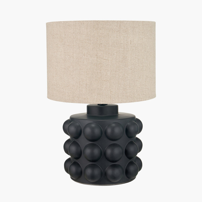 Serenity Black Bobbled Ceramic Large Table Lamp Base - 36cm