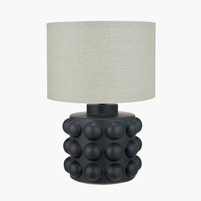 Serenity Black Bobbled Ceramic Large Table Lamp Base - 36cm