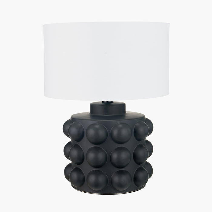 Serenity Black Bobbled Ceramic Large Table Lamp Base - 36cm