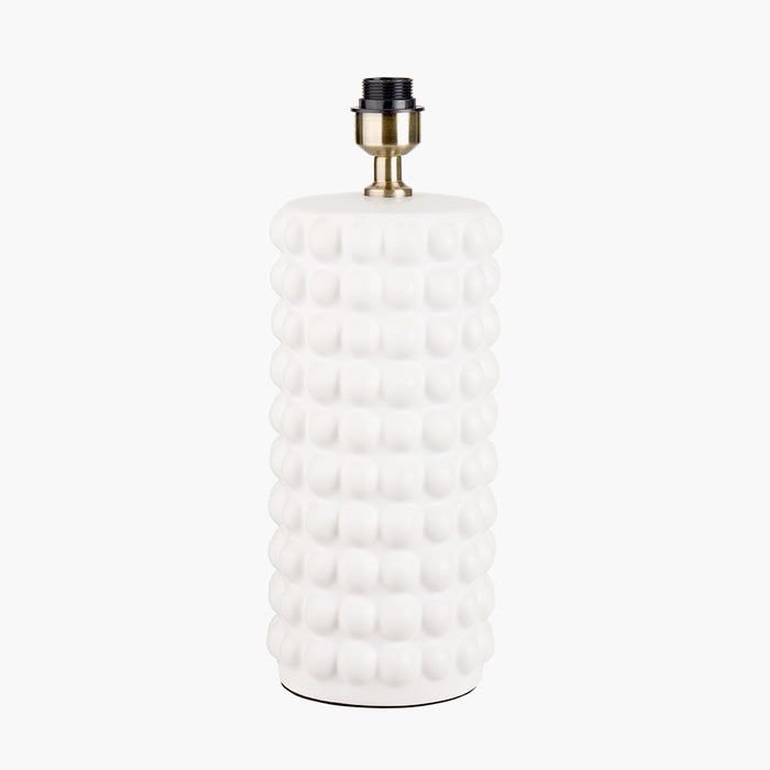 Sohan White Bobbled Ceramic Tall Table Lamp Base - 48cm