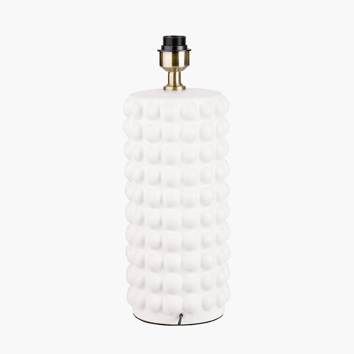 White Bobbled Ceramic Tall Table Lamp Base - 48cm