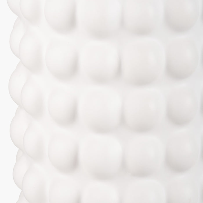 White Bobbled Ceramic Tall Table Lamp Base - 48cm