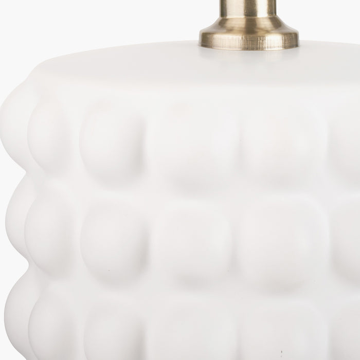 White Bobbled Ceramic Tall Table Lamp Base - 48cm