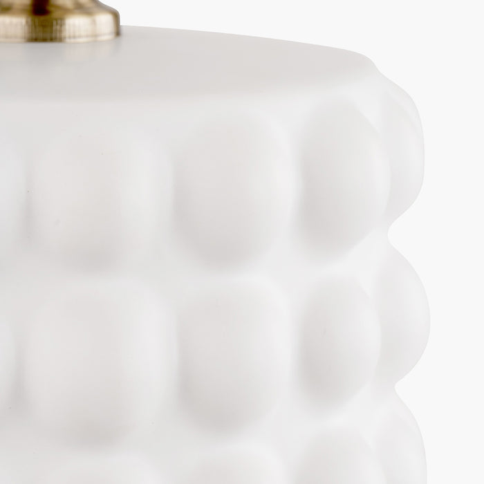 White Bobbled Ceramic Tall Table Lamp Base - 48cm