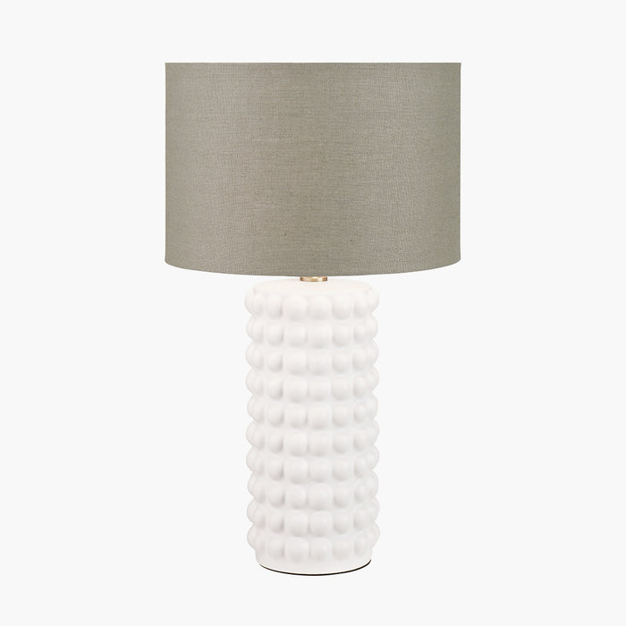 White Bobbled Ceramic Tall Table Lamp Base - 48cm