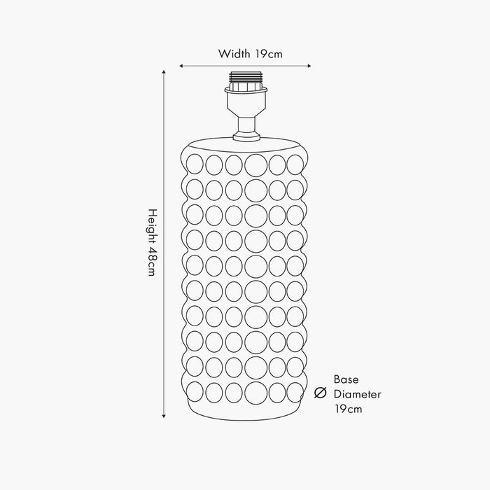 White Bobbled Ceramic Tall Table Lamp Base - 48cm