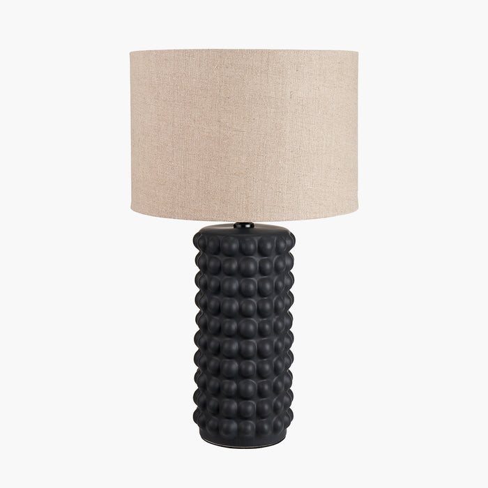 Sohan Black Bobbled Ceramic Tall Table Lamp Base - 48cm