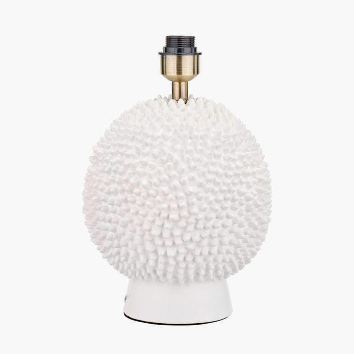 Modern Cream Ceramic Table Lamp Base – Textured Sphere Design & LED Compatible