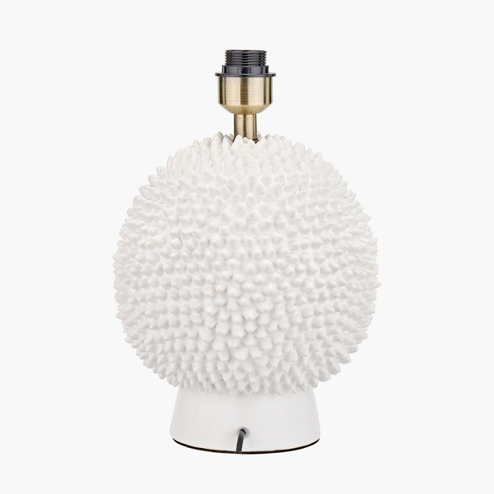 Modern Cream Ceramic Table Lamp Base – Textured Sphere Design & LED Compatible