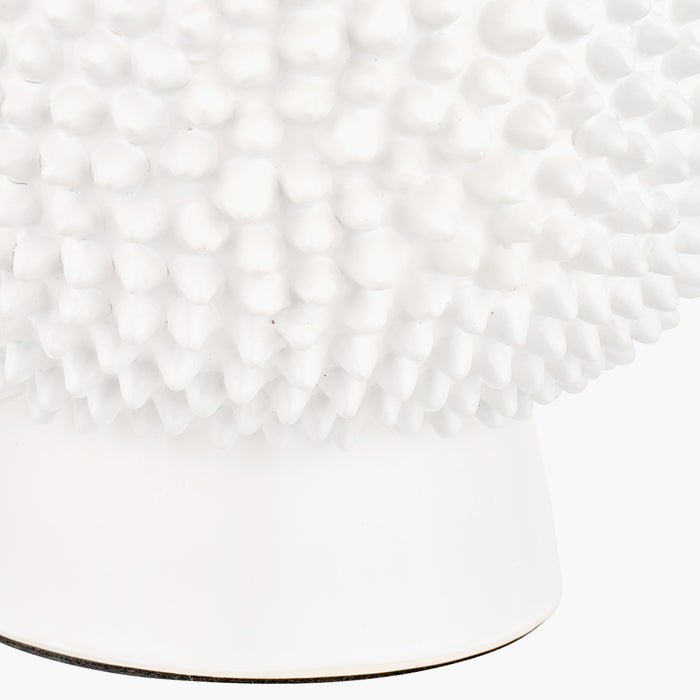 Modern Cream Ceramic Table Lamp Base – Textured Sphere Design & LED Compatible