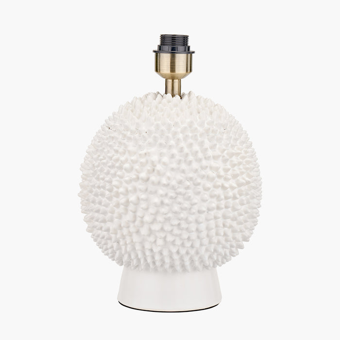 Modern Cream Ceramic Table Lamp Base – Textured Sphere Design & LED Compatible - Decor interiors