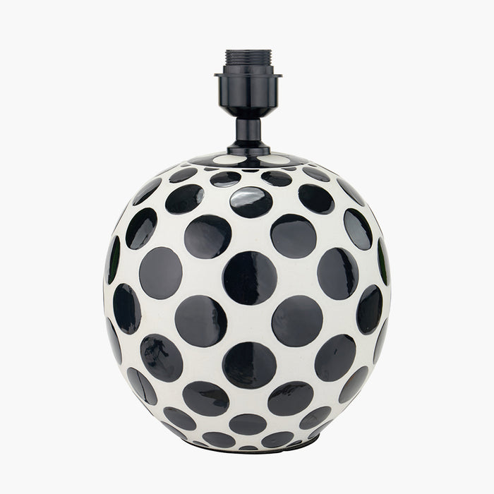 Larisa Black Polka Dot Ceramic Table Lamp Base - 34cm