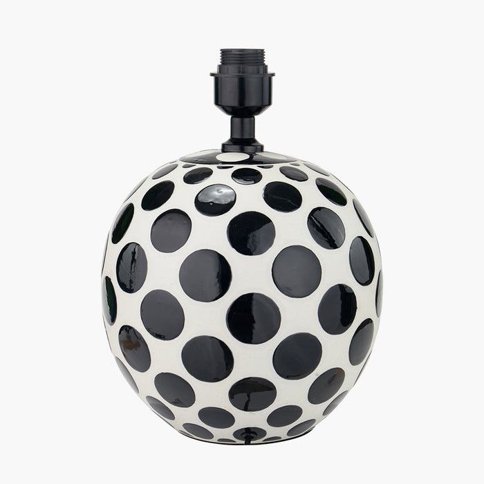 Larisa Black Polka Dot Ceramic Table Lamp Base - 34cm