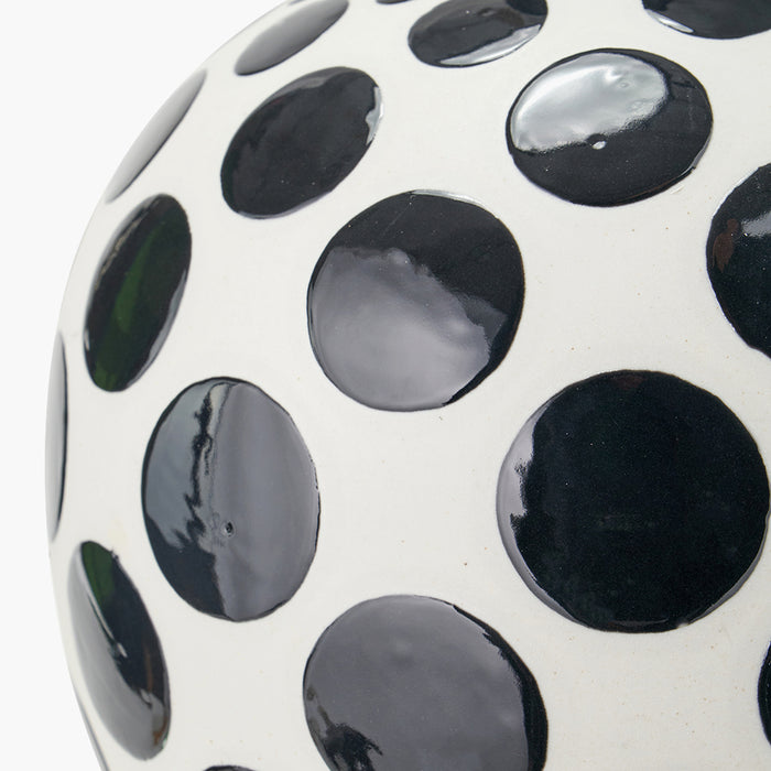 Larisa Black Polka Dot Ceramic Table Lamp Base - 34cm