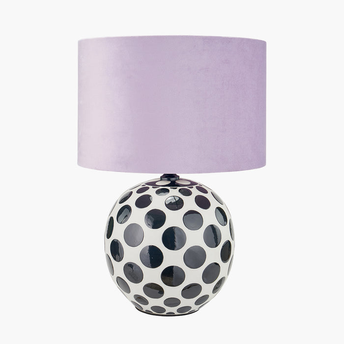 Larisa Black Polka Dot Ceramic Table Lamp Base - 34cm