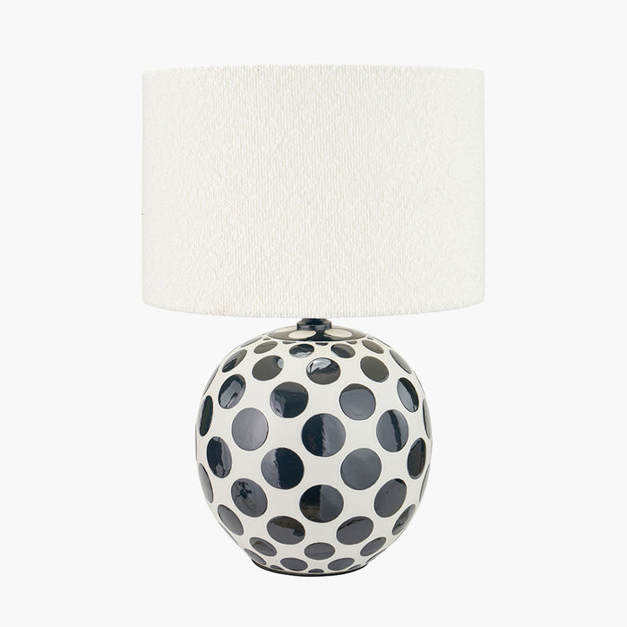 Larisa Black Polka Dot Ceramic Table Lamp Base - 34cm