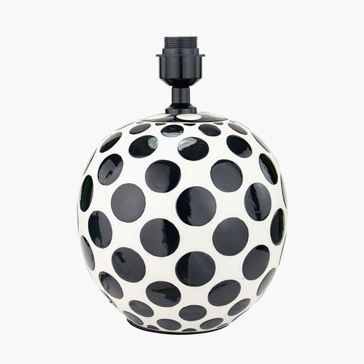 Larisa Black Polka Dot Ceramic Table Lamp Base - 34cm