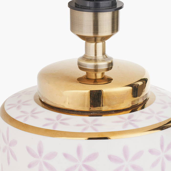 Thea Lilac and Gold Leaf Ceramic Table Lamp Base - 33cm ( Due Back In 29/11/2024 )