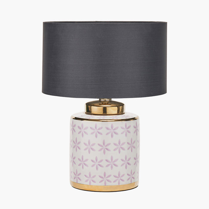 Thea Lilac and Gold Leaf Ceramic Table Lamp Base - 33cm ( Due Back In 29/11/2024 )