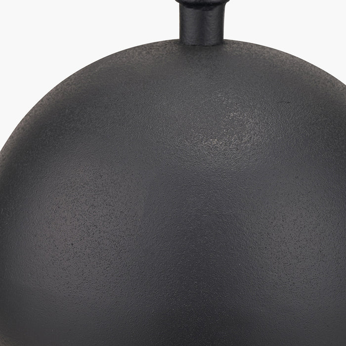 Benio Matt Black Metal Spherical Table Lamp Base - 34cm ( Due Back In 15/11/2024 )