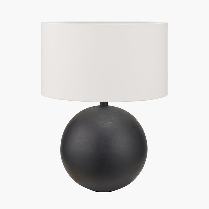 Benio Matt Black Metal Spherical Table Lamp Base - 34cm ( Due Back In 15/11/2024 )