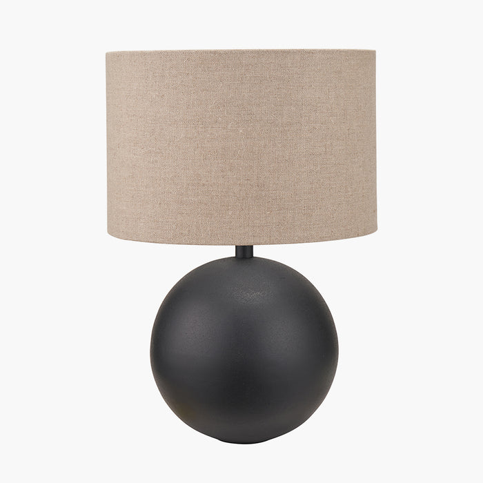 Benio Matt Black Metal Spherical Table Lamp Base - 34cm ( Due Back In 15/11/2024 )