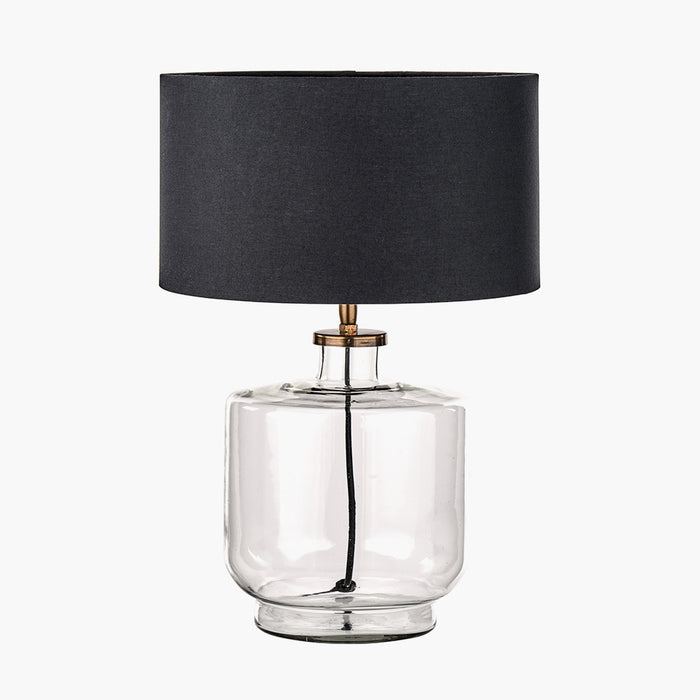 Josie Clear Glass and Antique Brass Metal Table Lamp Base - 34cm ( Due Back In 15/11/2024 )