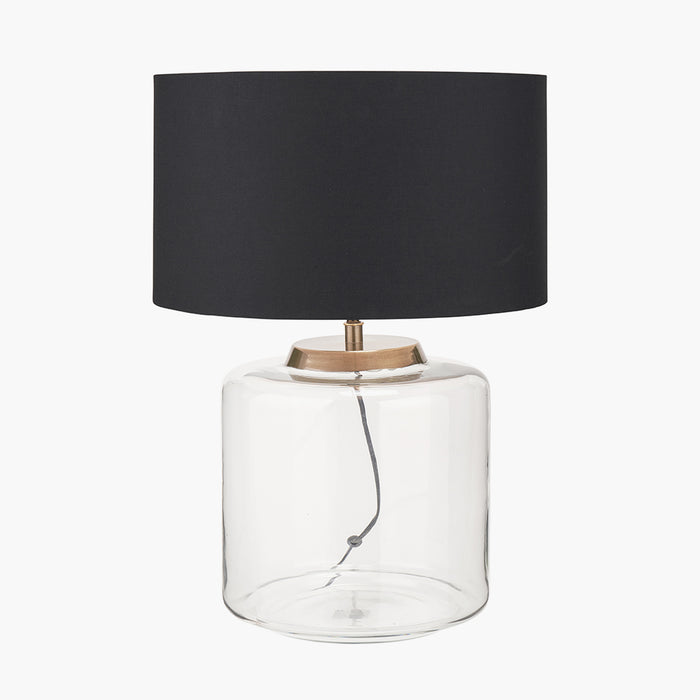 Josie Clear Glass and Antique Brass Metal Table Lamp Base - 40cm ( Due Back In 15/11/2024 )