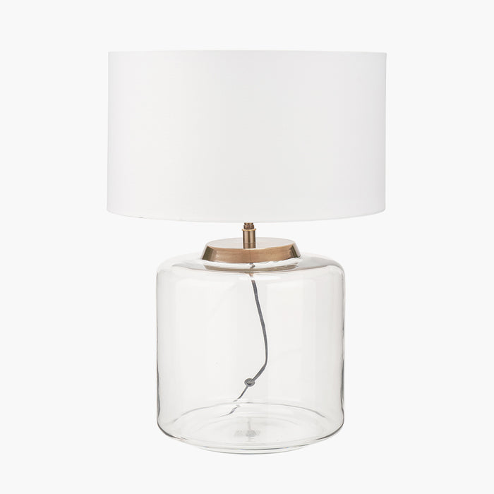 Josie Clear Glass and Antique Brass Metal Table Lamp Base - 40cm ( Due Back In 15/11/2024 )