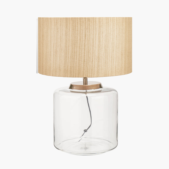 Josie Clear Glass and Antique Brass Metal Table Lamp Base - 40cm ( Due Back In 15/11/2024 )