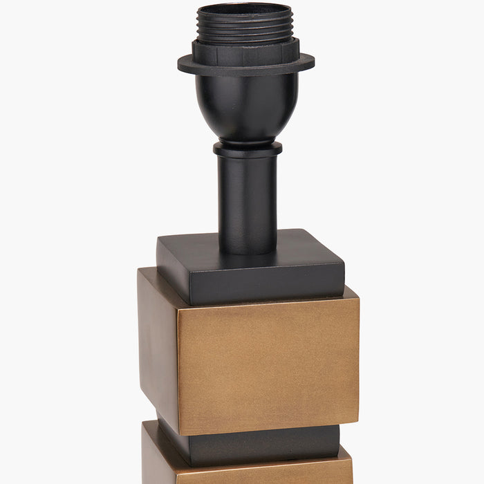 Contemporary Brass & Black Table Lamp Base - 50cm